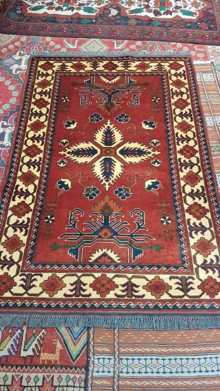 Afghan carpet  hand knotted 150cm x 100cm (with certificate)