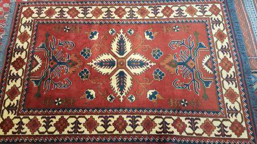 Afghan carpet  hand knotted 150cm x 100cm (with certificate)