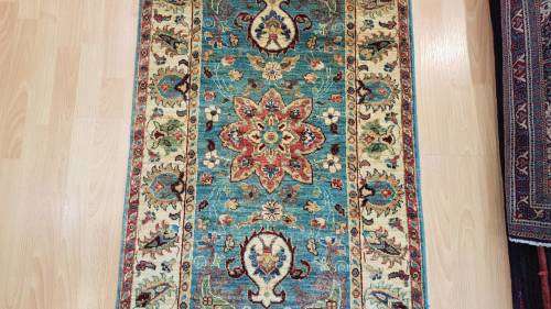 Persian Afghan Chobi Carpet 291cm x 80cm Hand Knotted