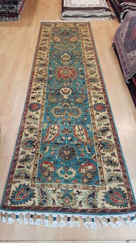 Persian Afghan Chobi Carpet 291cm x 80cm Hand Knotted