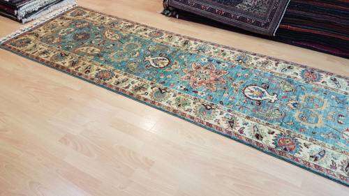 Persian Afghan Chobi Carpet 291cm x 80cm Hand Knotted