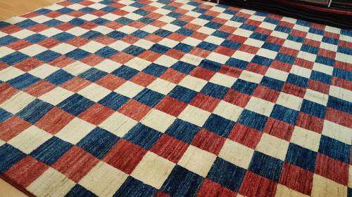 Persian Afghan Modern Design Carpet 214cm x 184cm Hand Knotted