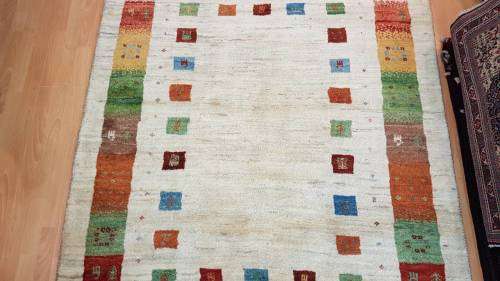 Persian gabbeh Carpet 202cm x 151cm Hand Knotted