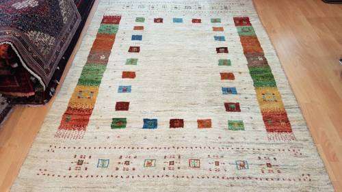 Persian gabbeh Carpet 202cm x 151cm Hand Knotted