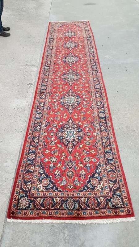 Persian Kashan Carpet 430cm x 91cm Hand Knotted