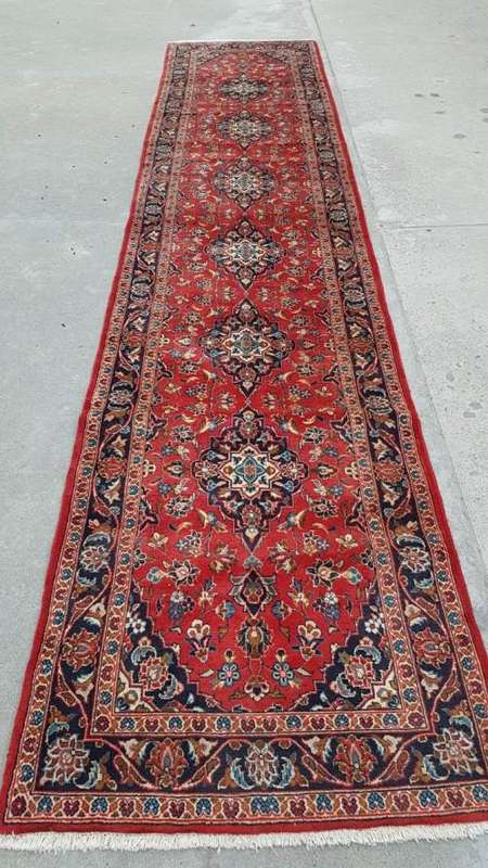 Persian Kashan Carpet 430cm x 91cm Hand Knotted