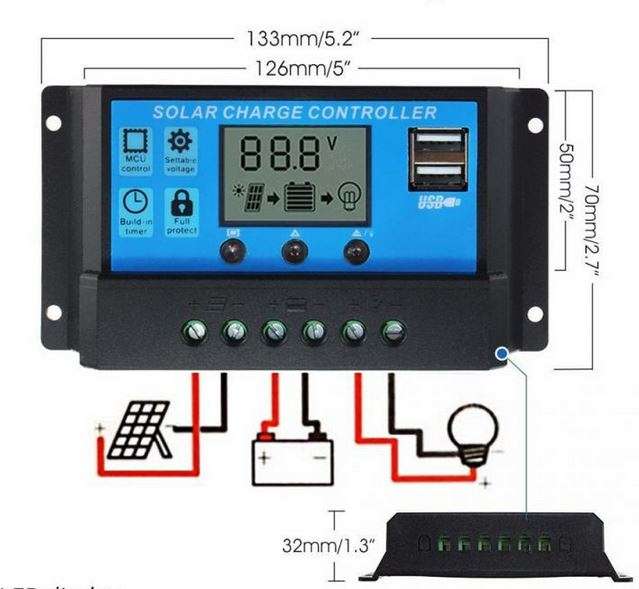 Solar Charge Controller (30A) - 12V/24V