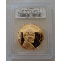 Huge Nelson Mandela Proof 70 Ultra Cameo 39mm Medallion Gilted