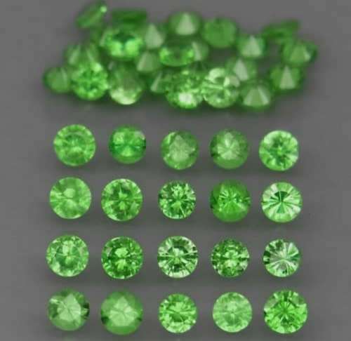 ASTOUNDING Natural Tsavorite Garnet Brilliant Round Cut 0.048ct-0.05ct