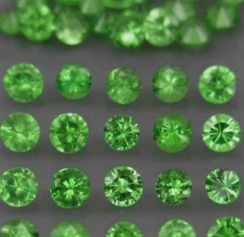 ASTOUNDING Natural Tsavorite Garnet Brilliant Round Cut 0.048ct-0.05ct