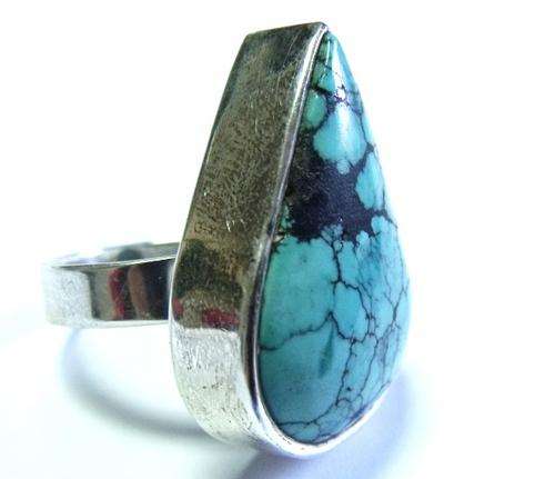 TURQUOISE MASTERPIECE! Solid Silver Ring!