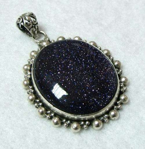 BEAUTIFUL  Goldstone!!!  SOLID Sterling Silver Pendant!
