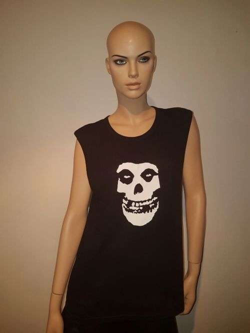 Misfits sleeveless shirt logo biker Iron Fist Punk metal Alternative