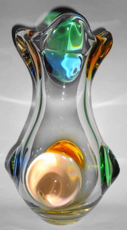 FRANTISEK ZEMEK GLASS VASE - MSTISOV GLASSWORKS 
