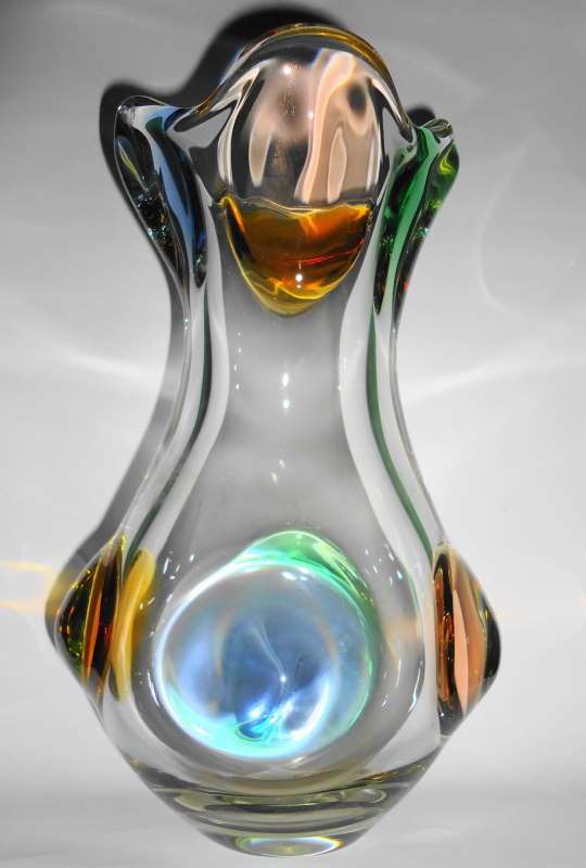 FRANTISEK ZEMEK GLASS VASE - MSTISOV GLASSWORKS 
