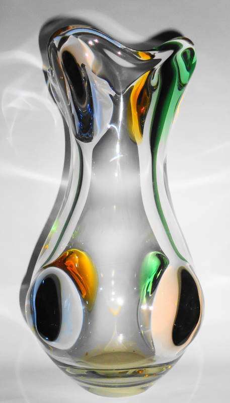 FRANTISEK ZEMEK GLASS VASE - MSTISOV GLASS WORKS