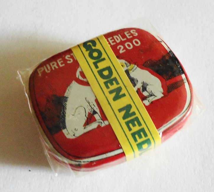 HIS MASTERS VOICE GOLDEN GRAMOPHONE NEEDLES (200) IN SEALED TIN