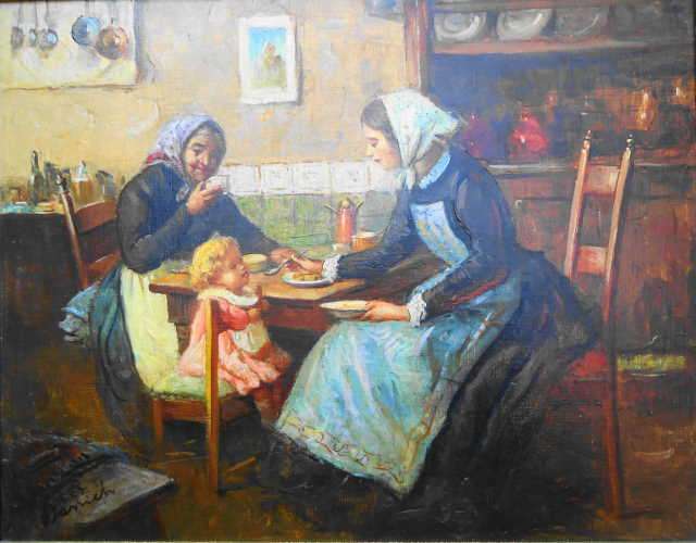 ANTIQUE OIL PAINTING - DANICH -  FRAMED - 58 x 47.5 cm