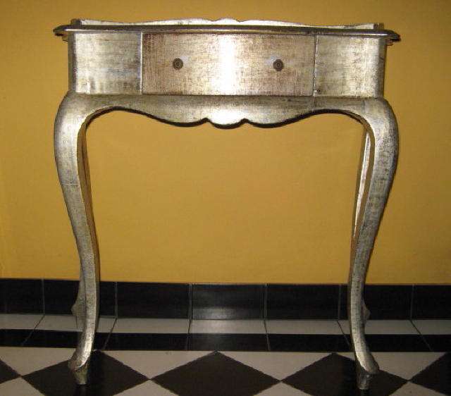 ANTIQUE SILVER GILDED (REAL SILVER LEAF) TABLE