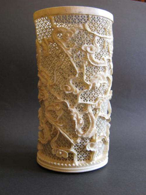 ANTIQUE CHINESE CARVED IVORY TUSK