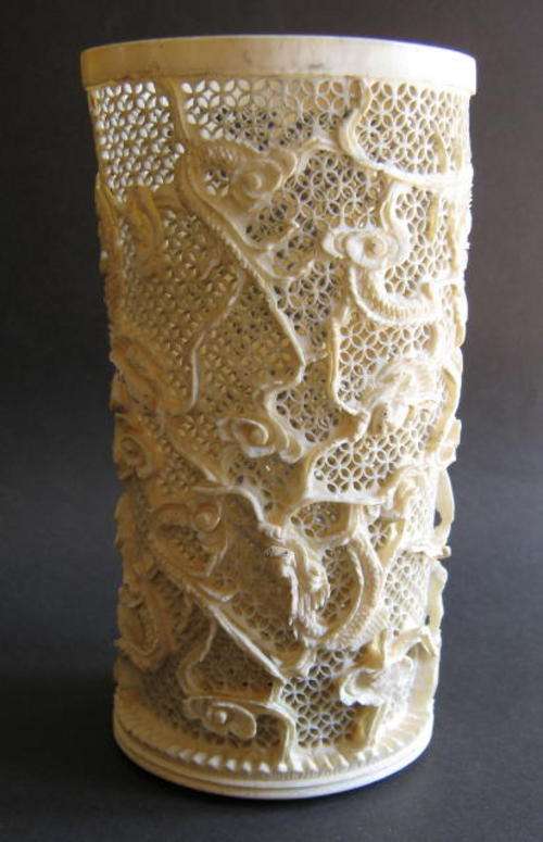 ANTIQUE CHINESE CARVED IVORY TUSK