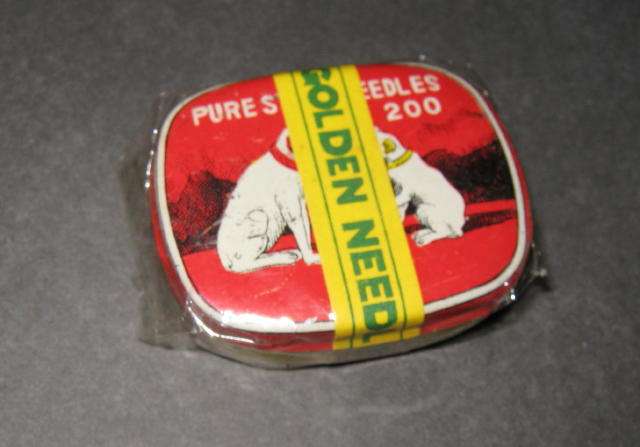 HIS MASTERS VOICE GRAMOPHONE GOLDEN NEEDLES (200) IN SEALED TIN