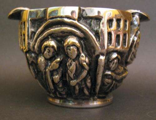SPANISH VALMAZAN BRONZE SILVERPLATED ASHTRAY