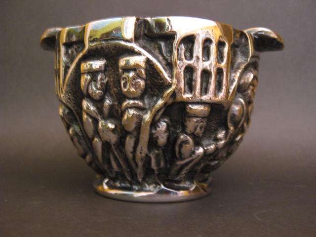 SPANISH VALMAZAN BRONZE SILVERPLATED ASHTRAY