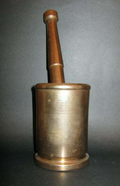 CAPE BRASS PESTLE AND MORTAR
