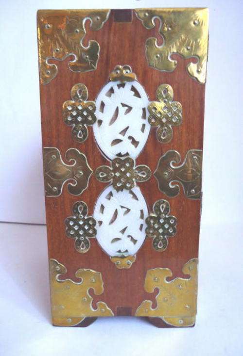 CHINESE HARDWOOD JEWELLERY BOX
