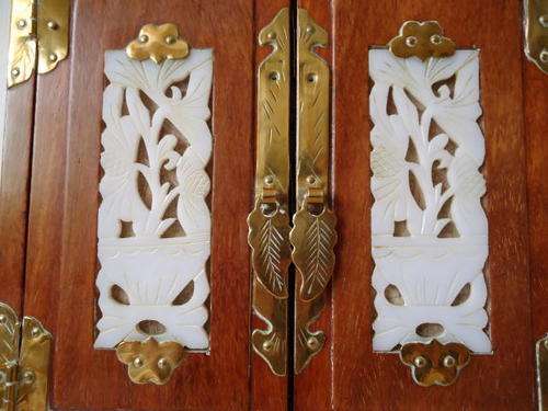Vintage Chinese hardwood jewellery box