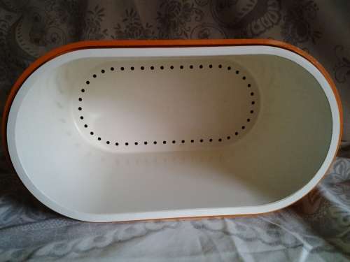 ICE BUCKET -- BRIGHT ORANGE - 3 PIECE - REMOVABLE ICE CONTAINER - RETRO 1970s -- EXCELLENT CONDITION