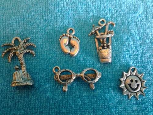 TAKE ME TO THE BEACH!  - 17 HIGH QUALITY PEWTER CHARMS - A GREAT GIFT!