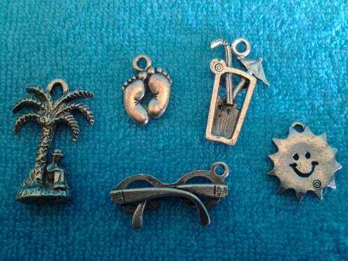TAKE ME TO THE BEACH!  - 17 HIGH QUALITY PEWTER CHARMS - A GREAT GIFT!