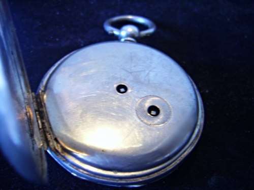 ANTIQUE SOLID SILVER BIG SWISS CYLINDER HUNTER POCKET WATCH FROM THE 1800'S