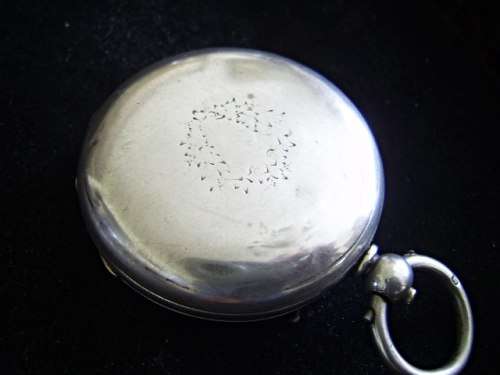 ANTIQUE SOLID SILVER BIG SWISS CYLINDER HUNTER POCKET WATCH FROM THE 1800'S