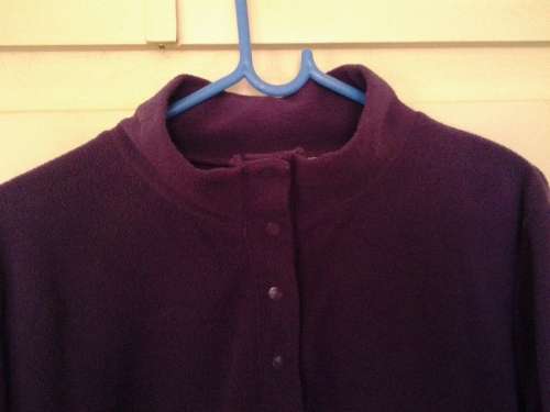 WOMEN'S SIZE 1X - PURPLE - FLEECE JERSEY - SNAP COLLAR