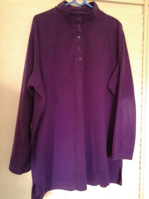 WOMEN'S SIZE 1X - PURPLE - FLEECE JERSEY - SNAP COLLAR