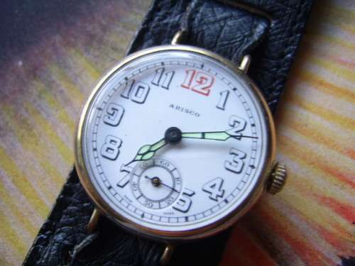 VINTAGE SWISS MADE ARISCO WW1 TRENCH WATCH-----FREE SHIPPING