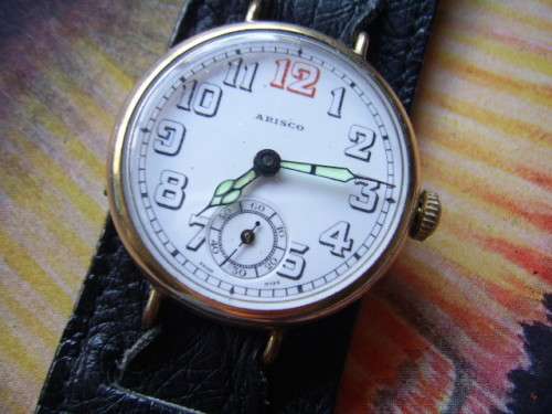 VINTAGE SWISS MADE ARISCO WW1 TRENCH WATCH-----FREE SHIPPING