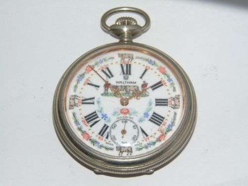 VINTAGE SWISS FARMERS ORNATE POCKET WATCH--NOT WORKING