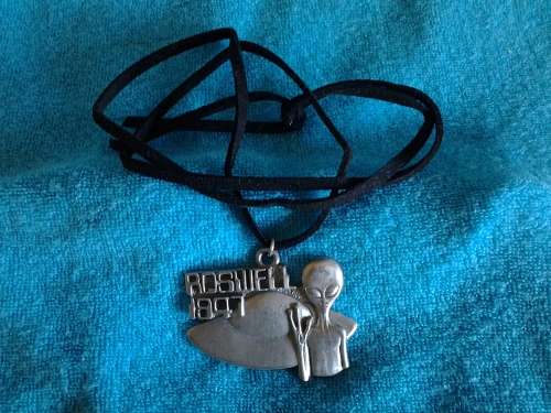 UFO CHARM - ROSWELL 1947 - MADE IN NEW MEXICO - COMES WITH NEW SUEDE CORD