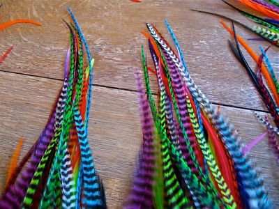 6 real grizzly feathers and microlinks