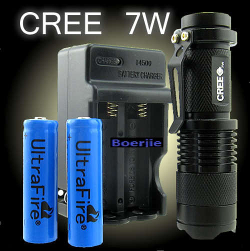 BARGAIN BIN 7W CREE LED Flashlight Torch ZOOMABLE +3.6v+Charger SA3