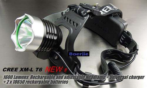 CREE XM-L XML Z T6 LED 1600Lm Rechargeable Headlamp Headlight 18650 FREE SHIPPING