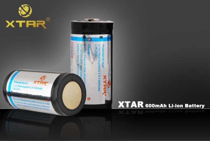4x XTAR 16340 / LIR123A battery 600mAh FREE SHIPPING
