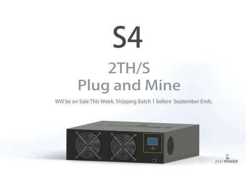Bitmain Antminer S4 2TH/s, can earn +-R2600-R2800 per month