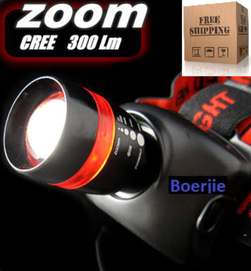 CREE LED 300Lumens 5W LED Headlight FREE SHIPPING, INCL 3AAA BATTERIES