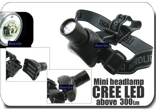 CREE LED 300Lumens 5W LED Headlight FREE SHIPPING, INCL 3AAA BATTERIES
