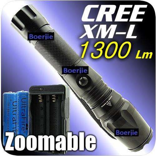 Bargain Bin 1300Lm Z4a CREE XM-L XML T6 LED Flashlight Torch Zoomable Zoom in/out SET